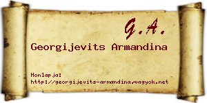 Georgijevits Armandina névjegykártya